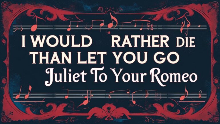 I Would Rather Die Than Let You Go Juliet To Your Romeo