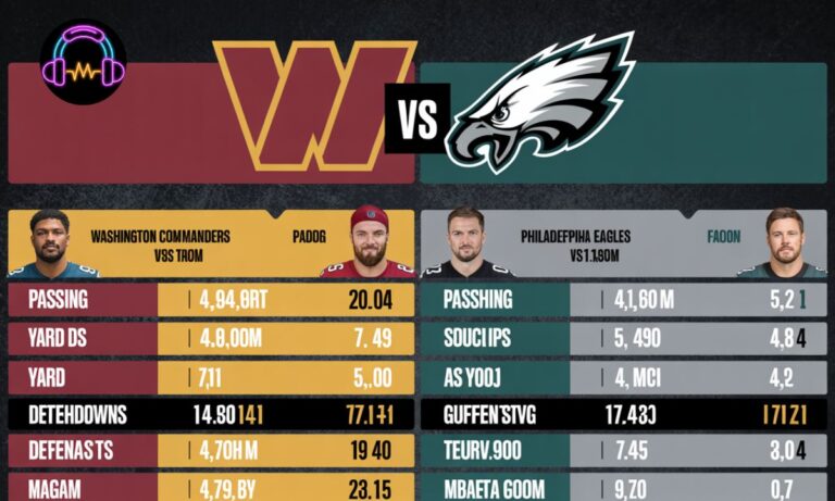 Washington Commanders vs Philadelphia Eagles Match Player Stats
